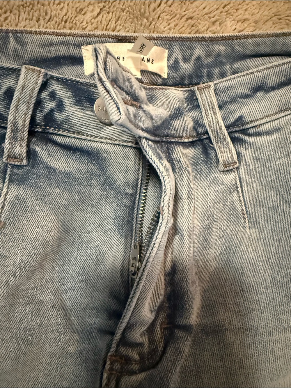 Med Blue Washed look Denim Jean Skort for Women - Picture 2 of 5